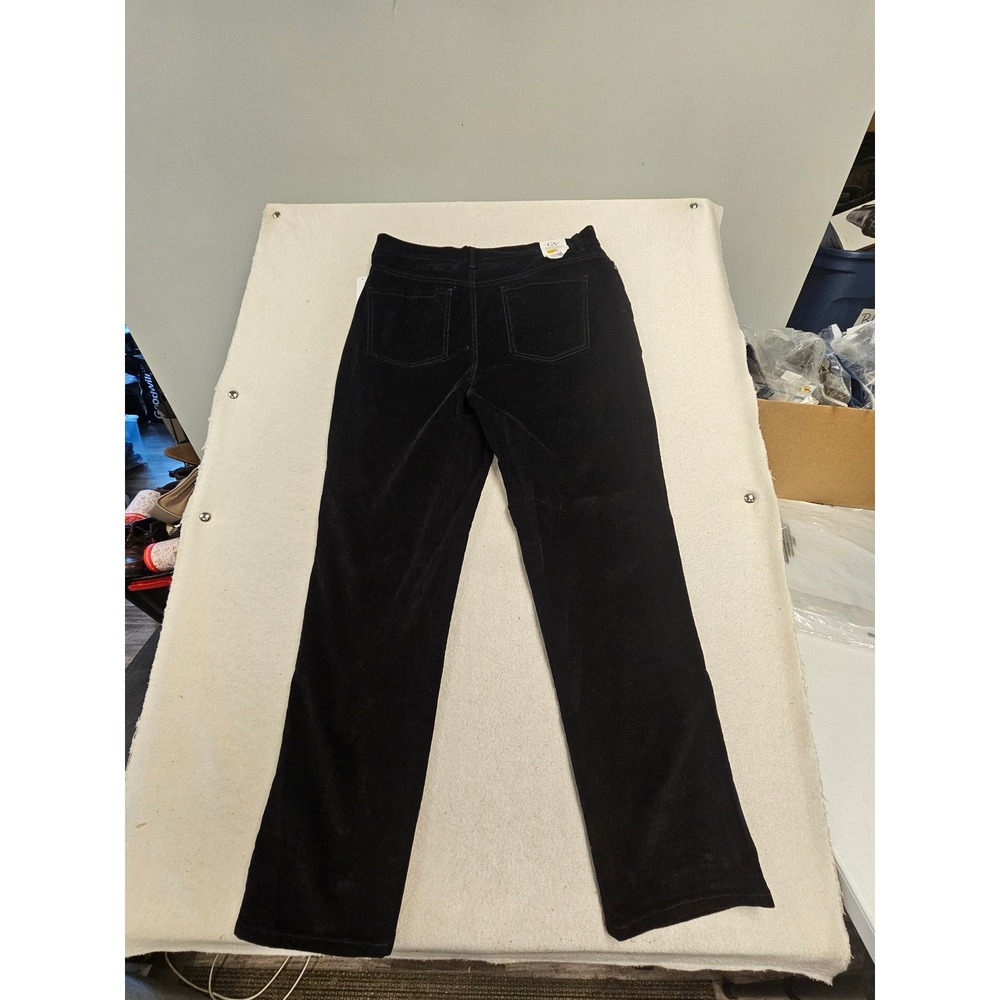 Gloria Vanderbilt Amanda Corduroy Slimming Jeans Black Tapered Leg 14 Average‎